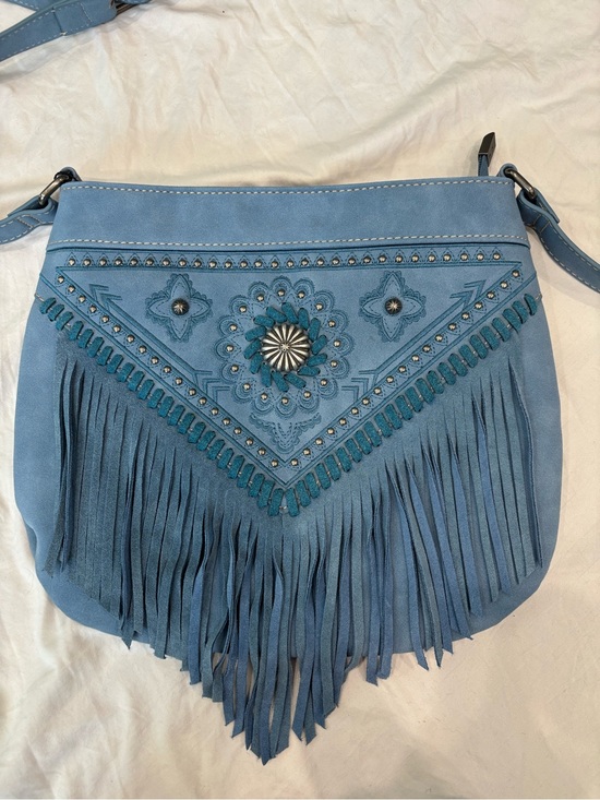 Montana West Handbags - NWT Montana West Blue Fringe Crossbody Bag